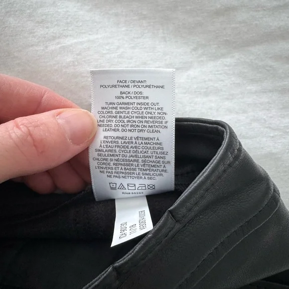 Express New Black Faux Leather and Like New Army Green Mini Skirt - Picture 7 of 9